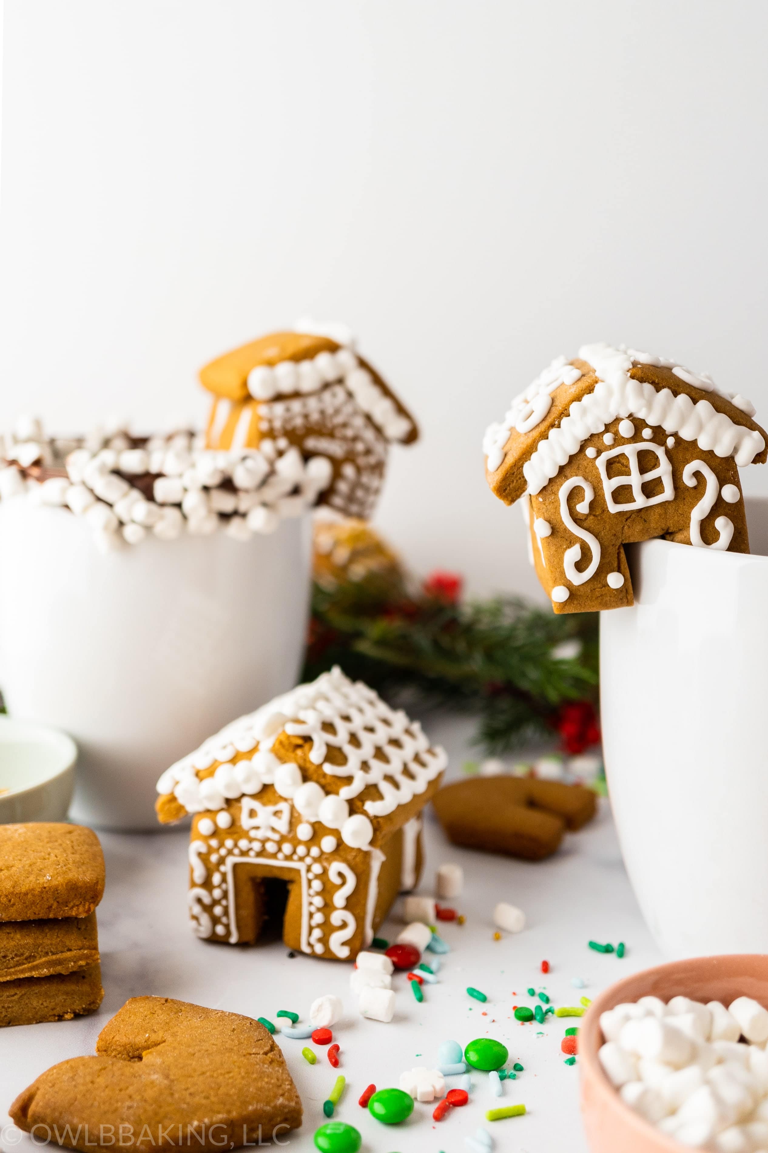 Mini Gingerbread House Mug Toppers, Recipe